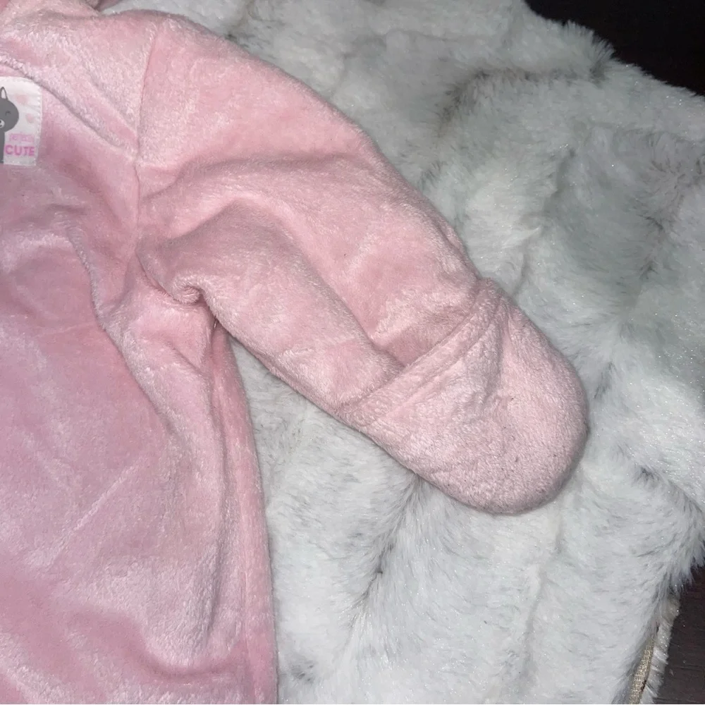 Carter's Pink Fleece Hooded Footie bunting NB